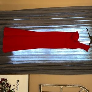 Red Fashionnova Maxi gown Formal Prom Dress with Slit